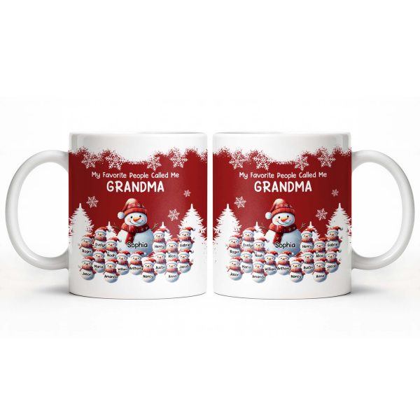 My Favorite People Called Me Grandma Christmas Mug - Personalized Custom Coffee Mug - GRM096_MG