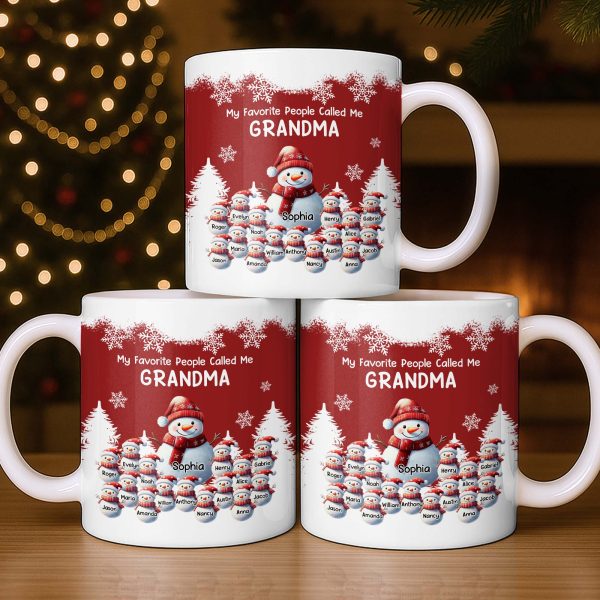 My Favorite People Called Me Grandma Christmas Mug - Personalized Custom Coffee Mug - GRM096_MG