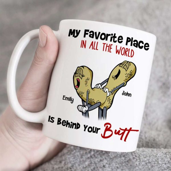 My Favorite Place In A The World, Gift For Couple, Personalized Mug, Naughty Nut Couple Mug, Couple Gift