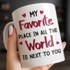 My Favorite Place Is Next to You, Hearts and Cityscape - Personalized Custom Coffee Mug - CPL1340_MG