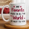 My Favorite Place Is Next to You, Hearts and Cityscape - Personalized Custom Coffee Mug - CPL1340_MG