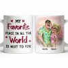 My Favorite Place Is Next to You, Hearts and Cityscape - Personalized Custom Coffee Mug - CPL1340_MG