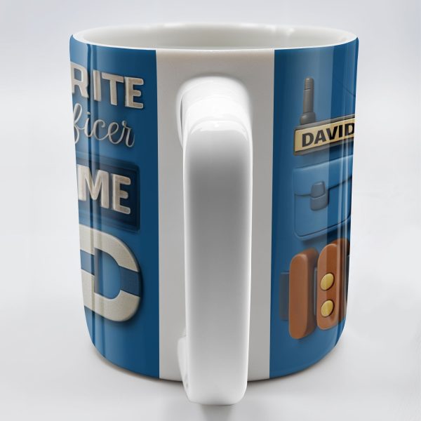 My Favorite Police Officer Calls Me Dad With Police Badge - Personalized Custom Coffee Mug - DAD273_MG