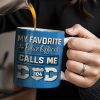 My Favorite Police Officer Calls Me Dad With Police Badge - Personalized Custom Coffee Mug - DAD273_MG