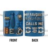 My Favorite Police Officer Calls Me Dad With Police Badge - Personalized Custom Coffee Mug - DAD273_MG