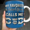 My Favorite Police Officer Calls Me Dad With Police Badge - Personalized Custom Coffee Mug - DAD273_MG