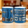 My Favorite Police Officer Calls Me Dad With Police Badge - Personalized Custom Coffee Mug - DAD273_MG