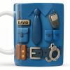 My Favorite Police Officer Calls Me Dad With Police Badge - Personalized Custom Coffee Mug - DAD273_MG