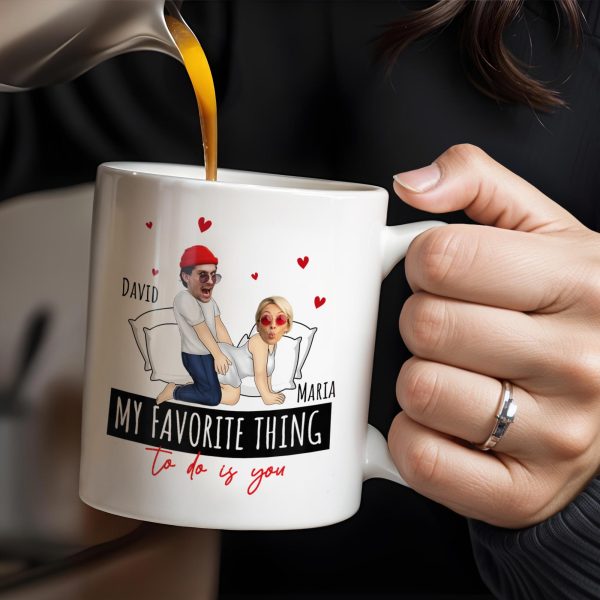 My Favorite Thing Romantic Cartoon Couple Mug - Personalized Custom Coffee Mug - CPL257_MG