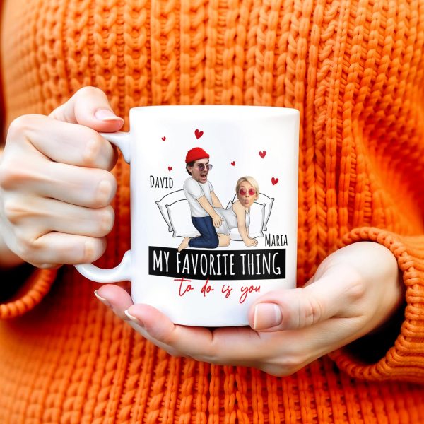 My Favorite Thing Romantic Cartoon Couple Mug - Personalized Custom Coffee Mug - CPL257_MG