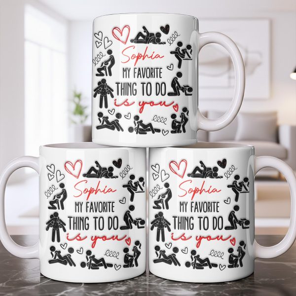 My Favorite Thing To Do Is You Hearts - Personalized Custom Coffee Mug - CPL1376_MG