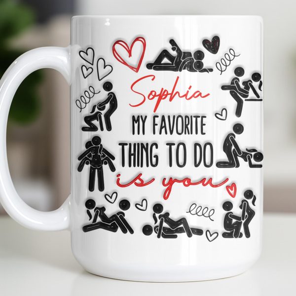 My Favorite Thing To Do Is You Hearts - Personalized Custom Coffee Mug - CPL1376_MG