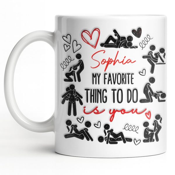 My Favorite Thing To Do Is You Hearts - Personalized Custom Coffee Mug - CPL1376_MG
