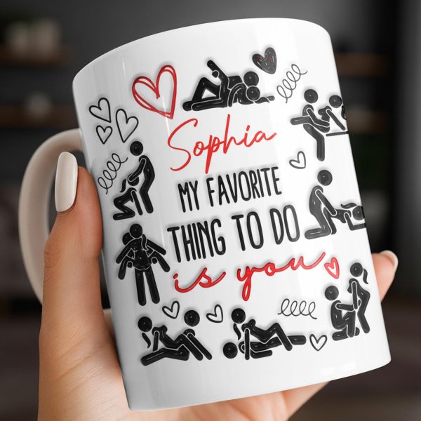 My Favorite Thing To Do Is You Hearts - Personalized Custom Coffee Mug - CPL1376_MG