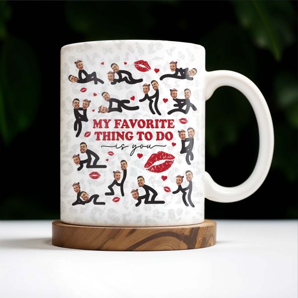 My Favorite Thing To Do Is You, Lips and Hearts Design - Personalized Custom Coffee Mug - CPL104_MG