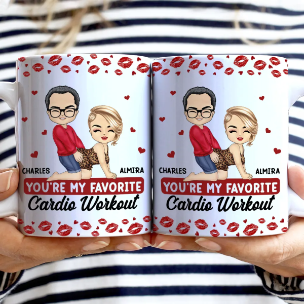 My Favorite Thing To Do Is You Romantic Couple - Personalized White Edge-to-Edge Mug