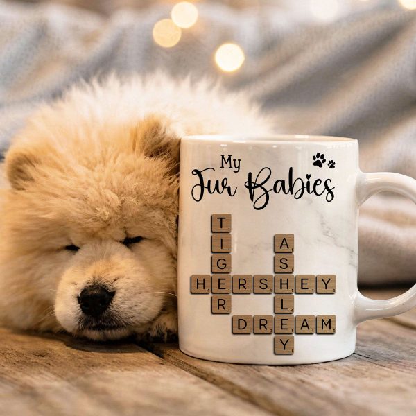 My Fur Babies Pets Crossword - Personalized Mug - Sentimental Gift for Pet Lovers, Dog Mom, Cat Mom