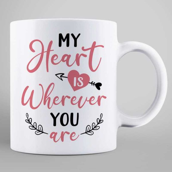 My Heart Is Where You Are Couple Gift Personalized Mug