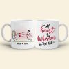 My Heart Is Wherever You Are, Personalized Mug, Gift For Couple