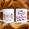 My Heart Is Wherever You Are, Personalized Mug, Gift For Couple