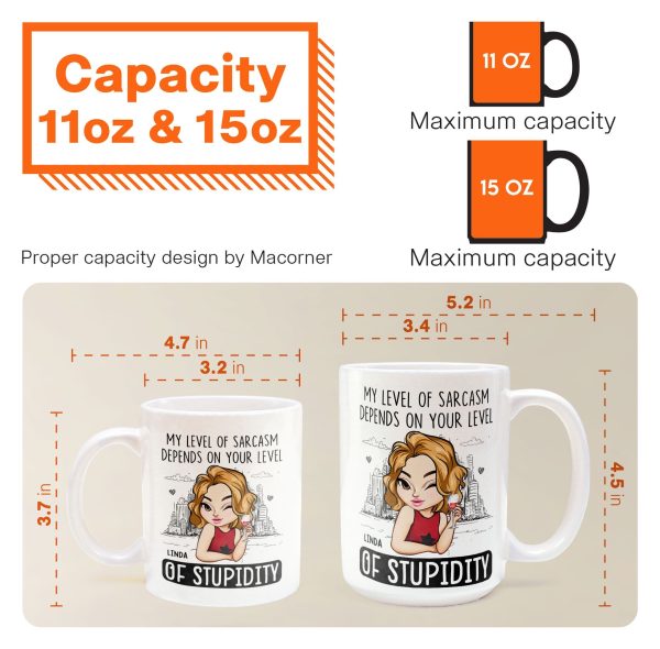 My Level Of Sarcasm Depends On Your Level Of Stupidity - Personalized Mug