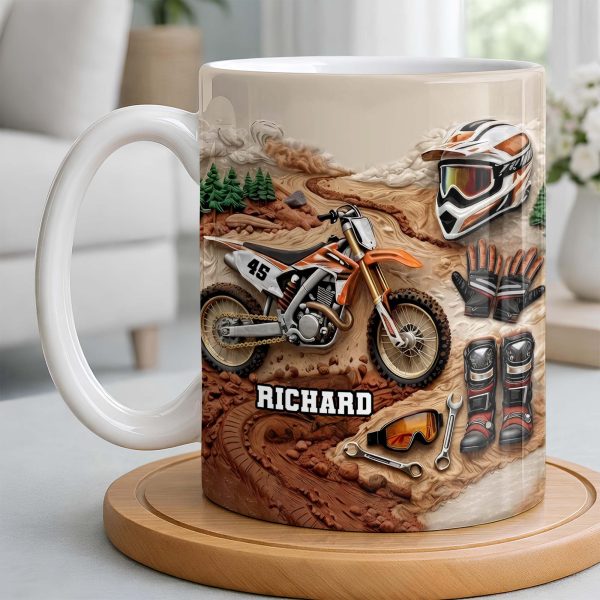 My Moto Enthusiast With Motorcycle And Gear - Personalized Custom Coffee Mug - HOB097_MG