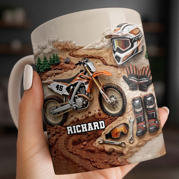 My Moto Enthusiast With Motorcycle And Gear - Personalized Custom Coffee Mug - HOB097_MG