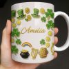 My Shamrock Leprechaun Hat And Rainbow Mug - Personalized Custom Coffee Mug - FAM802_MG