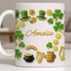 My Shamrock Leprechaun Hat And Rainbow Mug - Personalized Custom Coffee Mug - FAM802_MG