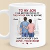 My Son, My Hero, Their Father - Family Personalized Custom Mug - Father's Day, Gift For Son