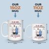 My Son, My Hero, Their Father - Family Personalized Custom Mug - Father's Day, Gift For Son
