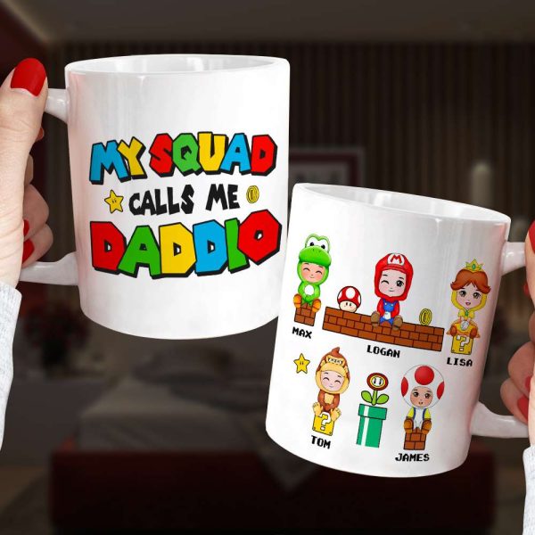 My Squad Calls Me, Gift For Mom, Personalized Mug, Gamer Dad And Kids Mug 03HUTI300523HA