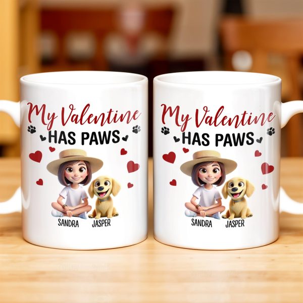My Valentine Has Paws - Personalized Custom Coffee Mug - PET105_MG