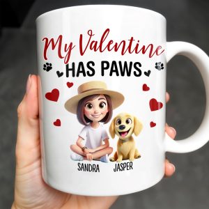 My Valentine Has Paws - Personalized Custom Coffee Mug - PET105_MG