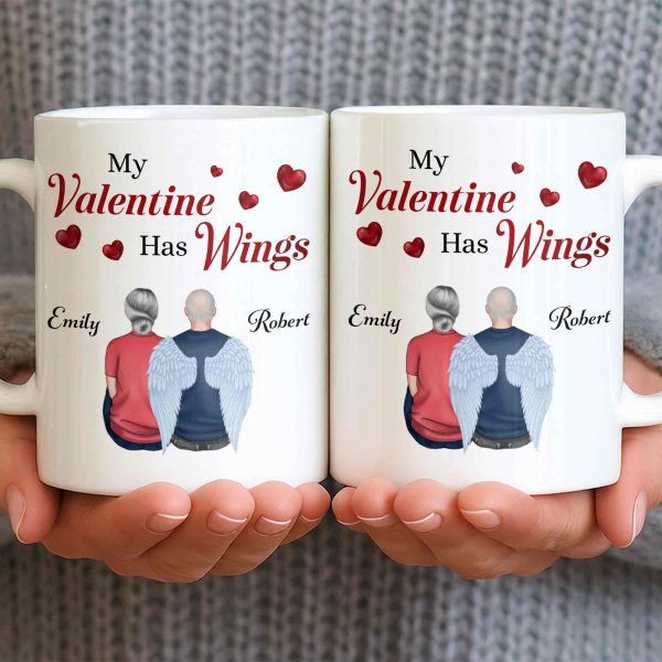 My Valentine Has Wings Angel Wings Design - Personalized Custom Coffee Mug - CPL1367_MG