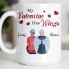 My Valentine Has Wings Angel Wings Design - Personalized Custom Coffee Mug - CPL1367_MG
