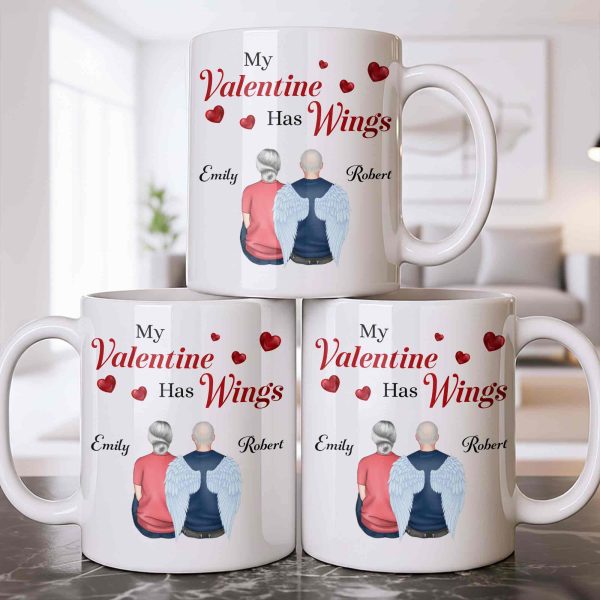 My Valentine Has Wings Angel Wings Design - Personalized Custom Coffee Mug - CPL1367_MG