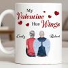 My Valentine Has Wings Angel Wings Design - Personalized Custom Coffee Mug - CPL1367_MG