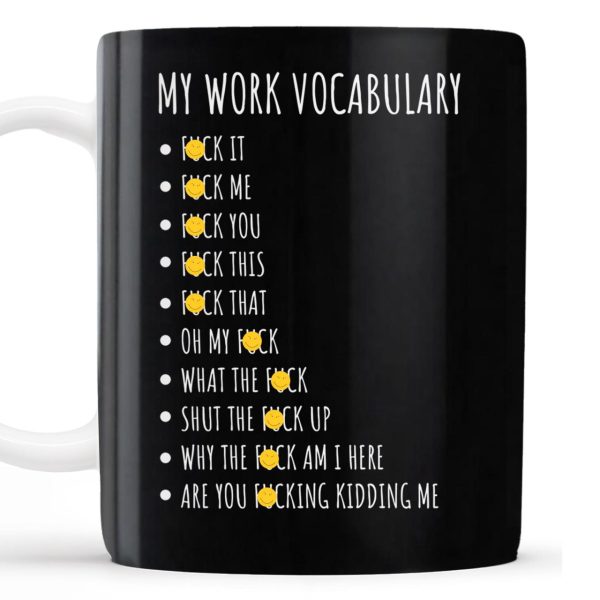 My Work Vocabulary Playfully Censored Coffee Mug - Personalized Custom Coffee Mug - COL029_MG