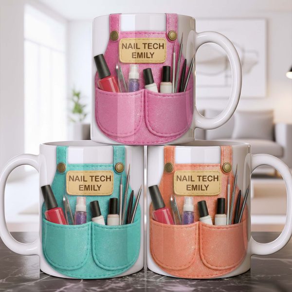 Nail Tech Essential Tools Design - Personalized Custom Coffee Mug - JBS088_MG