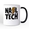 Nail Tech Leopard Lightning Personalized Mug, Retro Stylist Gift with Custom Name