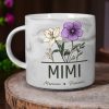 Nana Grandma Mom Birth Flowers - Personalized Marble Mug