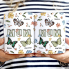 Nana Mom Birth Butterflies - 3D Inflated Effect Printed Mug, Personalized White Edge-to-Edge Mug
