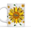 Nana Sunflower - Personalized 3D Inflated Effect Ceramic Mug - Gift For Mom, Grandma, Mother's Day NA94