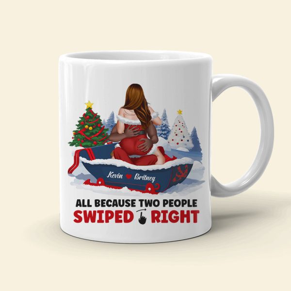 Naughty Couple, All Because Two People Swiped Right, Personalized Mug, Christmas Gifts