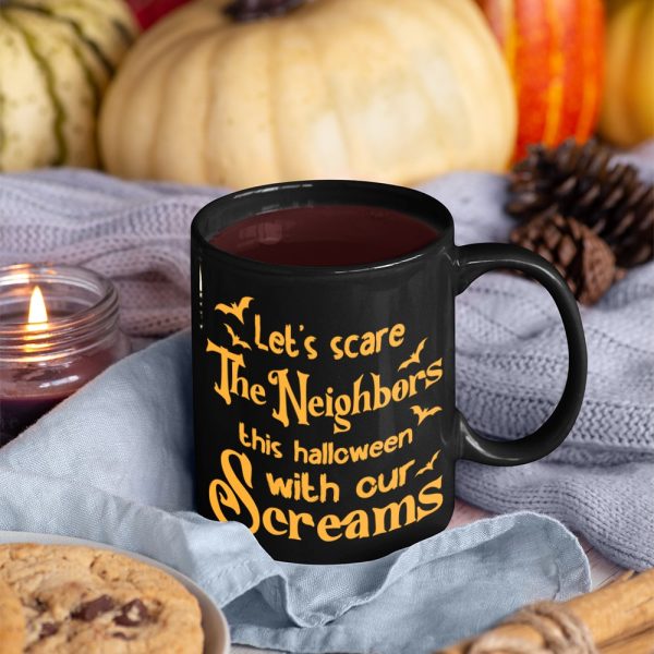 Naughty Couple, Let's Scare The Neighbors, Personalized Coffee Mug, Halloween Gifts For Couple