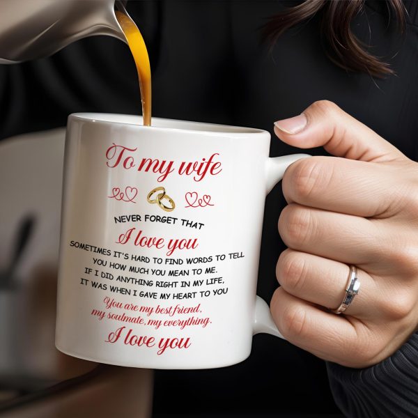Never Forget That I Love You, Romantic Couple With Bouquet - Personalized Custom Coffee Mug - CPL258_MG