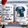 Never Forget The Difference That You Make, Heartbeat And Medical Scrubs - Personalized Custom Coffee Mug - GRAD271_MG
