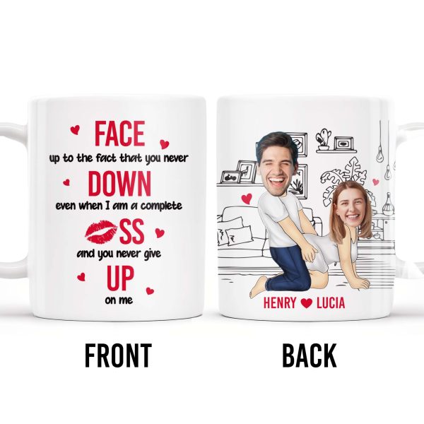 Never Let Me Down, Never Give Up On Me Couple Love - Personalized Custom Coffee Mug - CPL249_MG