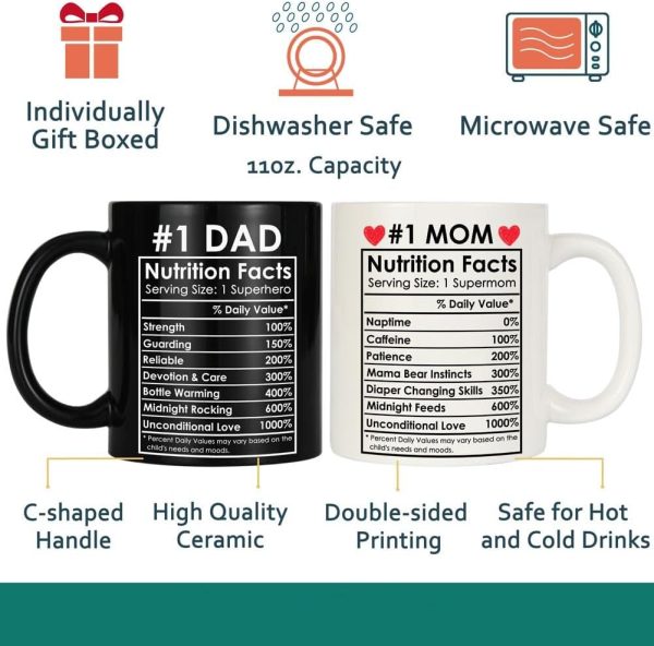 New Mom and Dad Coffee Mug for Expecting Parents, Pregnancy Announcement Gift for Mom Dad to Be, Baby Gender Reveal Gift, First Time Parents Gift
